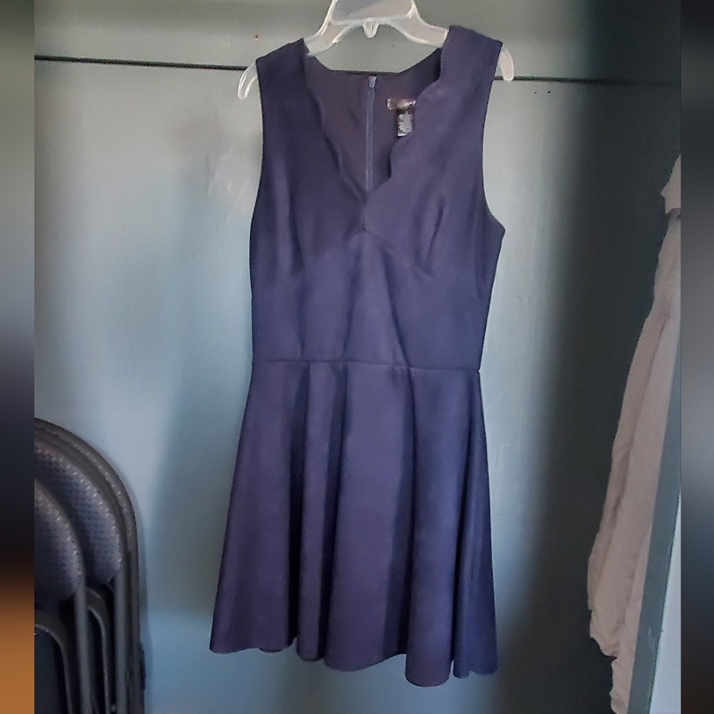 Navy Velour Dress